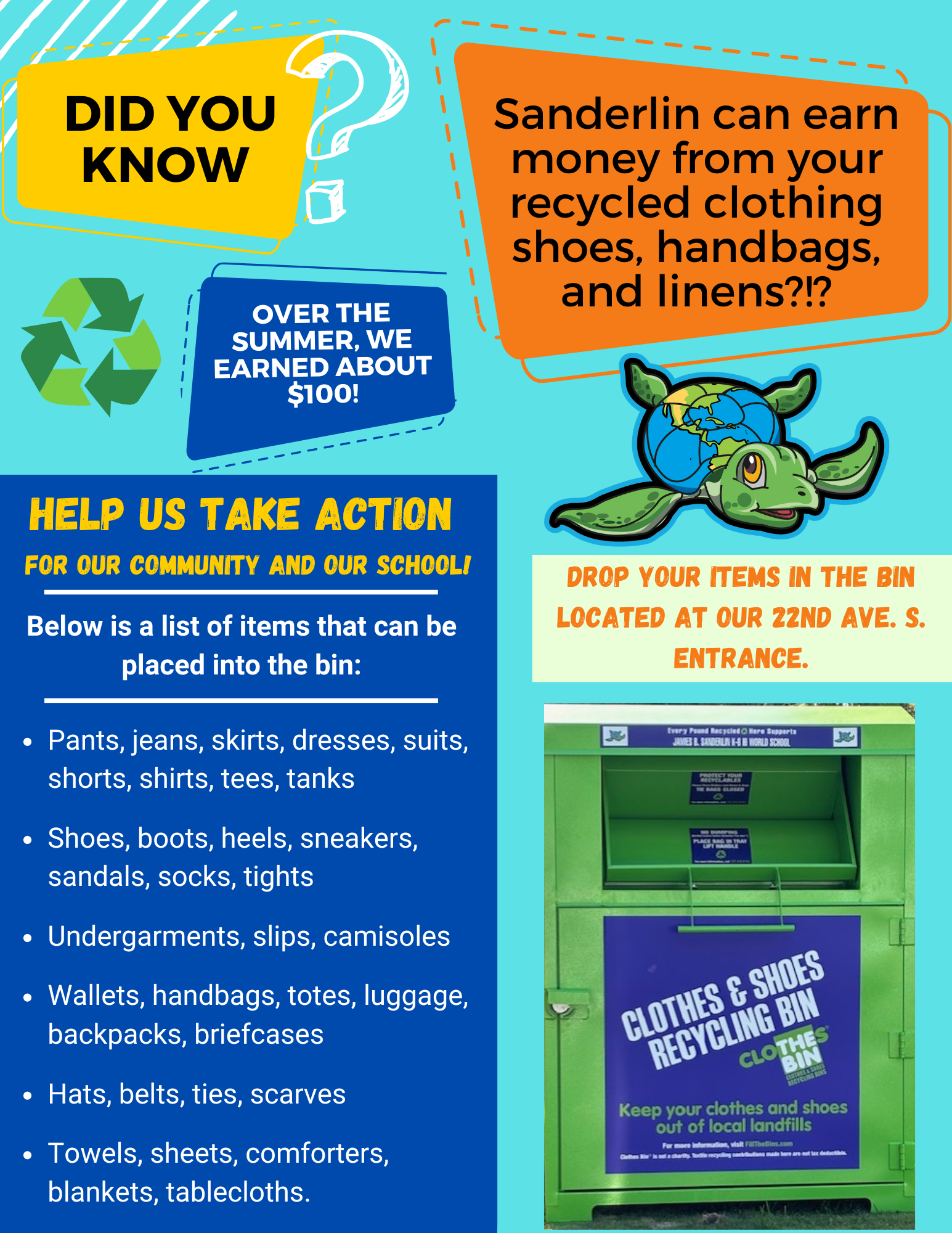  Clothes Recycling Bin - Take Action